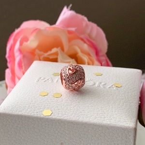 Pandora Rose Gold Heart Cut Charms